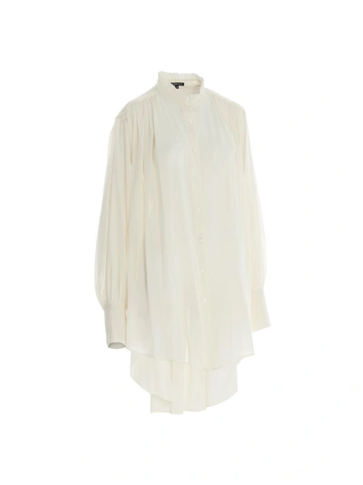 Shop Ann Demeulemeester Korean Neck Shirt In White