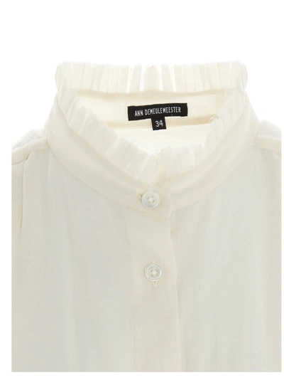 Shop Ann Demeulemeester Korean Neck Shirt In White