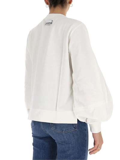 Shop Ganni Isoli Oversized Sweatshirt In White