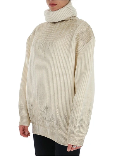 Shop Ann Demeulemeester Embellished Turtleneck Sweater In White
