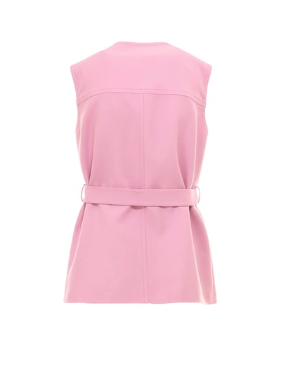 Shop Gucci Belted Vest In Pink