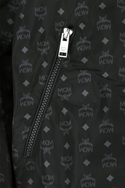 Shop Mcm Printed Zipped Jacket In Black