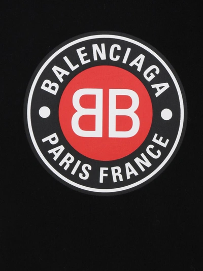 Shop Balenciaga Paris France Printed T In Black
