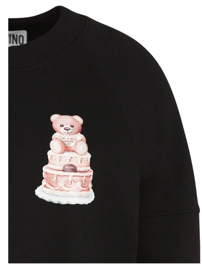 Shop Moschino Cake Teddy Tulle Trim Sweatshirt In Black