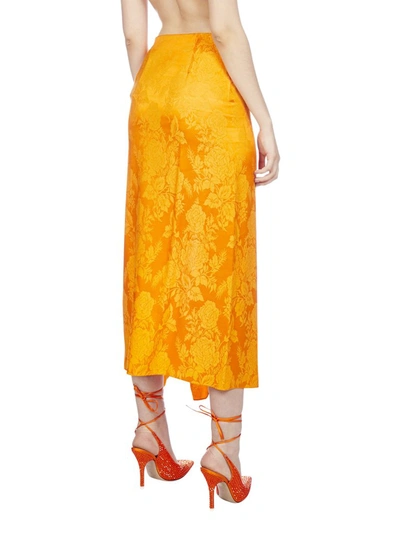 Shop Attico The  Jacquard Wrap Skirt In Orange