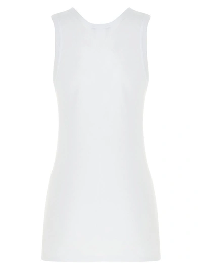 Shop Ann Demeulemeester Logo Jersey Tank Top In White