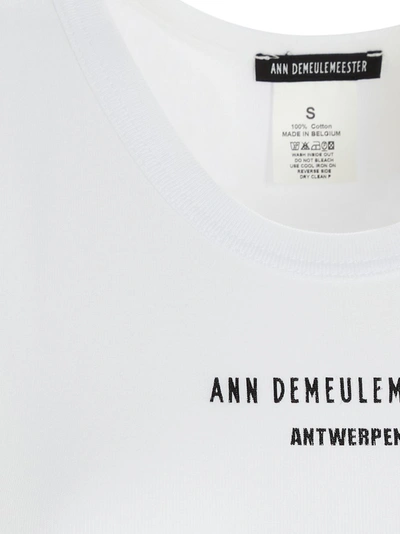 Shop Ann Demeulemeester Logo Jersey Tank Top In White