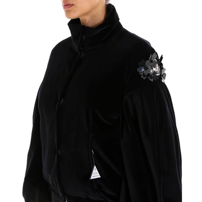 Shop Moncler Genius Moncler X Simone Rocha Velvet Bomber Jacket In Black