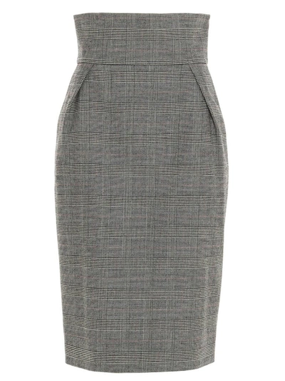 Shop Alexandre Vauthier Prince Of Wales Skirt In Multi