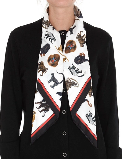 Shop Burberry Monkey Print Scarf Detail Cardigan In Black