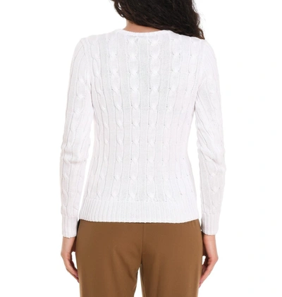 Shop Polo Ralph Lauren Cable Knit Sweater In White