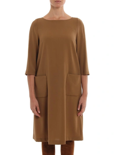 Shop Max Mara Siri Dress In Brown
