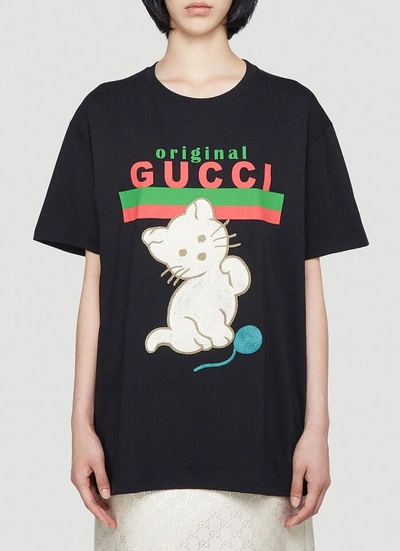 Shop Gucci Original Oversized Kitten T In Black