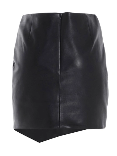 Shop Alexandre Vauthier Leather Mini Skirt In Black