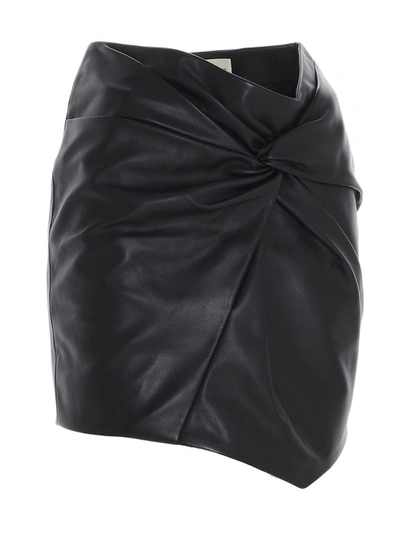 Shop Alexandre Vauthier Leather Mini Skirt In Black