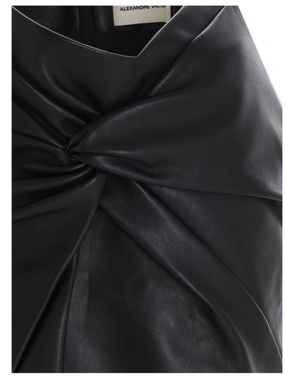 Shop Alexandre Vauthier Leather Mini Skirt In Black
