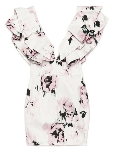 Shop Alexandre Vauthier Floral Printed Mini Dress In Multi