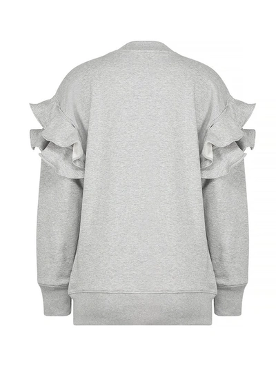 Shop Moschino Teddy Cake Ruffled Sweatshirt In Grey