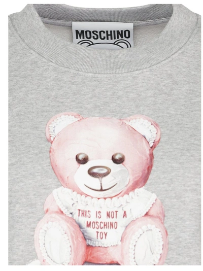 Shop Moschino Teddy Cake Ruffled Sweatshirt In Grey