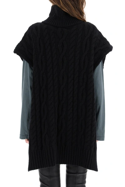 Shop Telfar Logo Open Cable Knit Sweater In Black