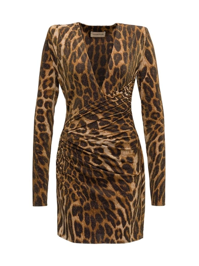 Shop Alexandre Vauthier Leopard Print Dress In Multi