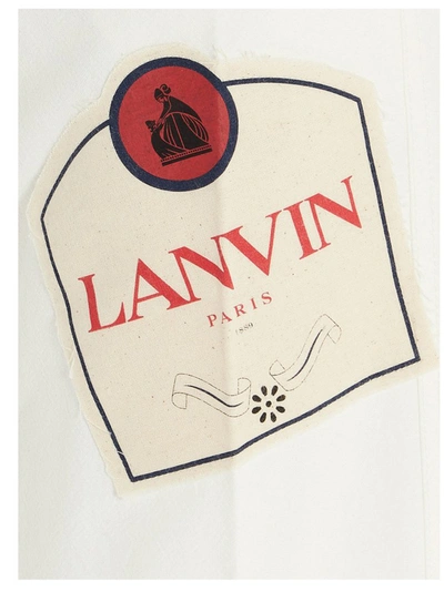 Shop Lanvin Logo Patch Jeans In White