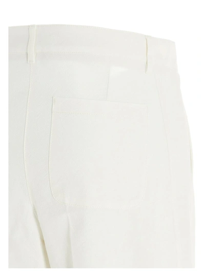 Shop Lanvin Logo Patch Jeans In White