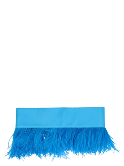 Shop Attico The  Feathered Belt In Blue