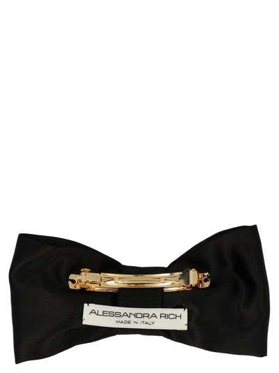 Shop Alessandra Rich Bow Hair Clip In Black