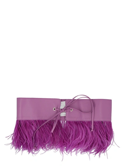 Shop Attico The  Feathered Belt In Purple