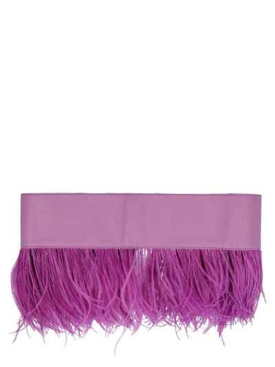 Shop Attico The  Feathered Belt In Purple