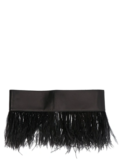 Shop Attico The  Feathered Belt In Black