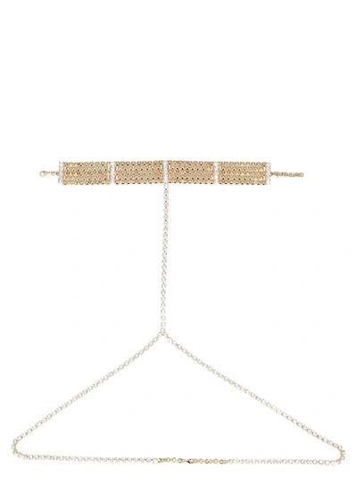 Shop Alessandra Rich Crystal Body Chain In Gold