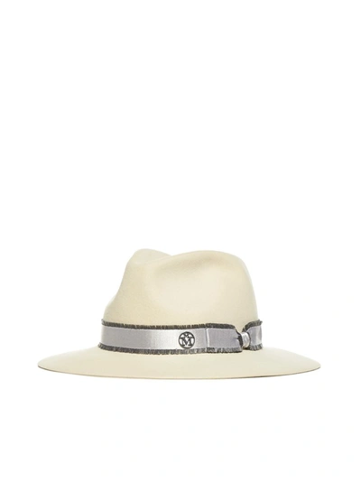 Shop Maison Michel Rico Fedora Hat In White