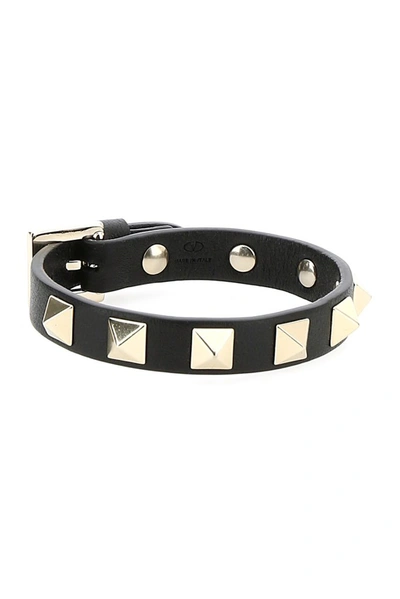 Shop Valentino Garavani Rockstud Bracelet In Black