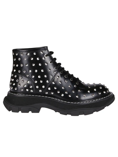 Shop Alexander Mcqueen Studded Lace In Black