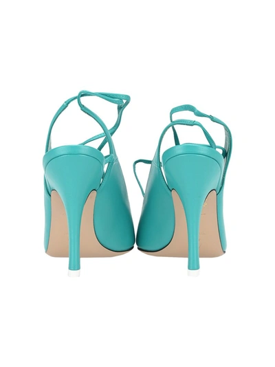 Shop Attico The  Slingback Ankle Wrap Pumps In Green