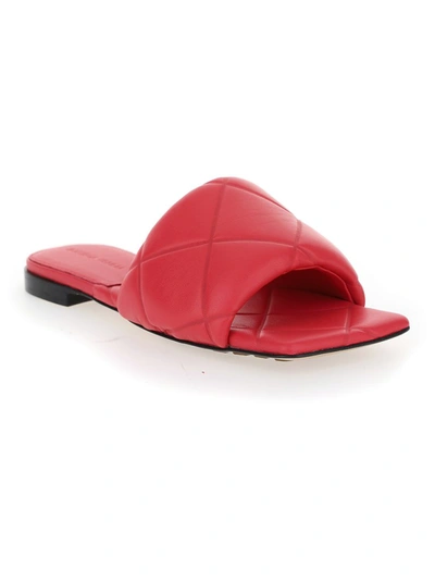 Shop Bottega Veneta Bv Lido Flat Sandals In Red