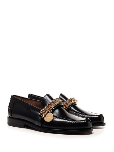 Shop Givenchy Chain Embellished Loafers In Black