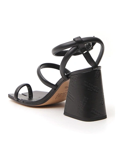 Shop Maison Margiela Tabi Strapped Sandals In Black
