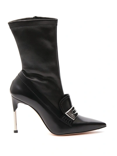 Shop Alexander Mcqueen Penny Bar Boots In Black