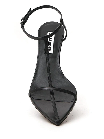 Shop Jil Sander Thong Heeled Sandals In Black