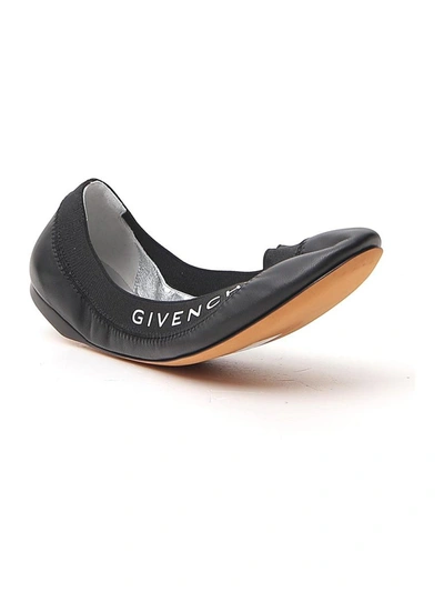 Shop Givenchy Logo Ballerina Shoes In Black