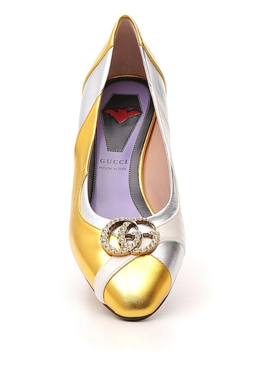 Shop Gucci Gg Crystal Embellished Pumps In Multi