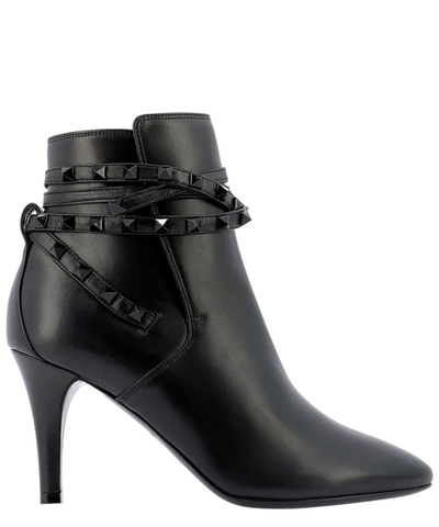 Shop Valentino Garavani Rockstud Ankle Boots In Black