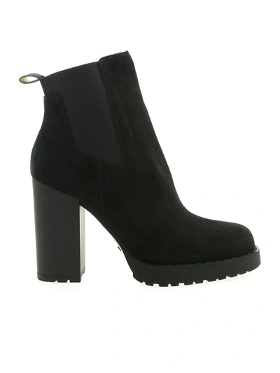 Shop Hogan Block Heel Ankle Boots In Black