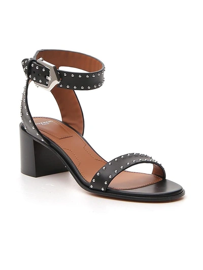 Shop Givenchy Studded Block Heel Sandals In Black