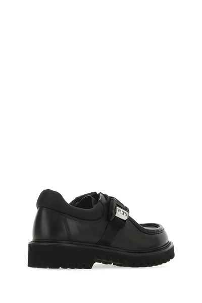 Shop Valentino Vltn Buckle Derby Shoes In Black