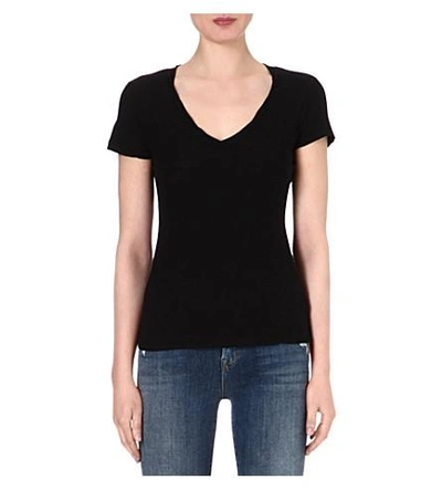Shop James Perse V-neck Jersey T-shirt In Black