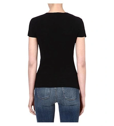 Shop James Perse V-neck Jersey T-shirt In Black